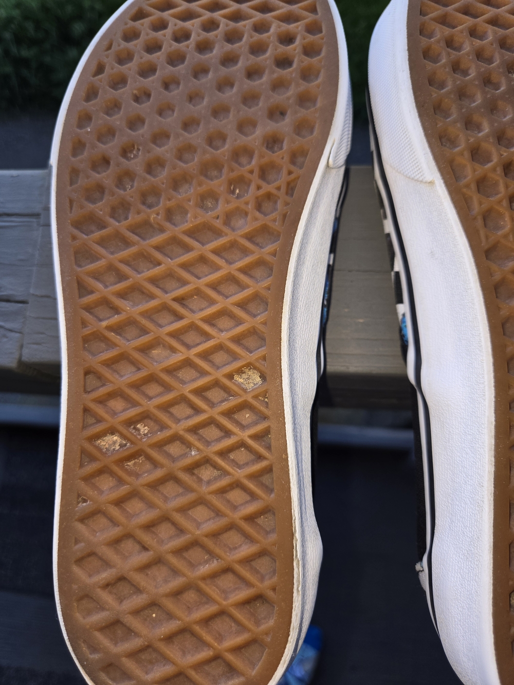Vans Mens Slip-On Shoes - Blue Butterfly Checkered - Picture 8 of 9